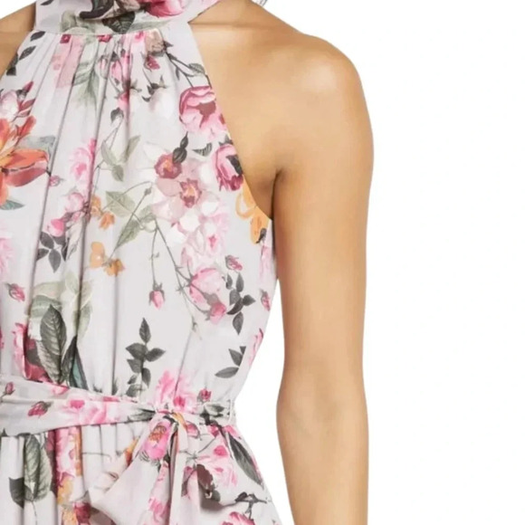 Eliza J Floral Print Halter Neck Maxi Dress with Bow at Back Size 0 NWT - Picture 5 of 15